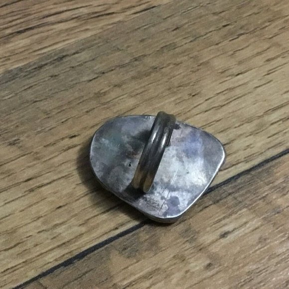 Vintage Handcrafted Navajo Indian Western Sterling and Turquoise Ring Size 3.5 - Picture 4 of 12